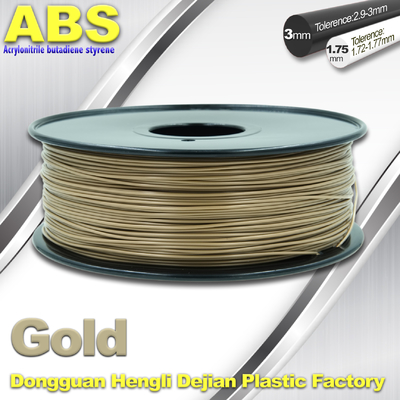 Нить принтера АБС 3д изготовленного на заказ золота проводная материалы 1,75 мм/3.0мм пластиковые